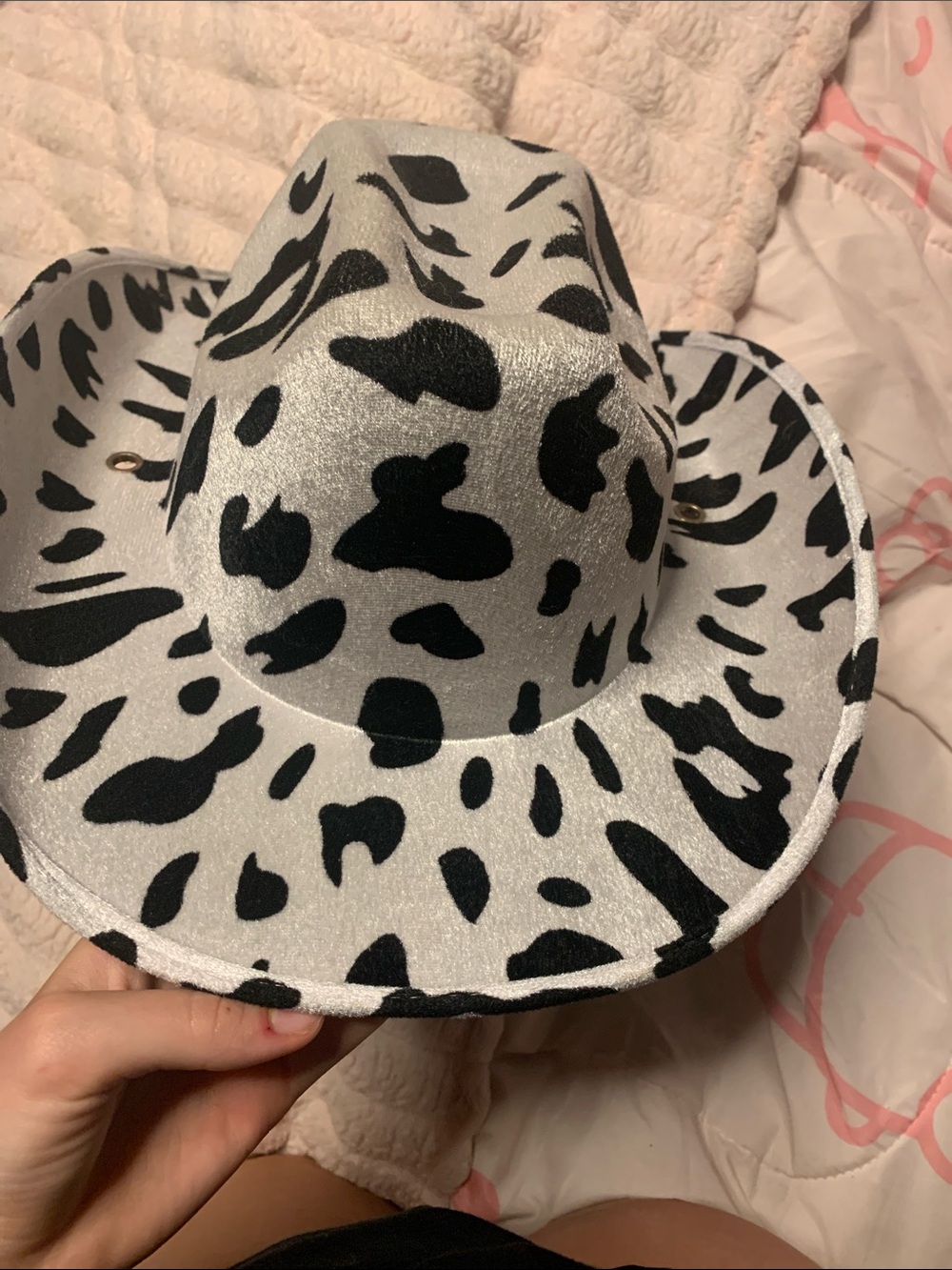 Party City Silver and Black Cowprint Cowboy Hat
